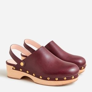 J. CREW Convertible Burgundy Leather Clogs